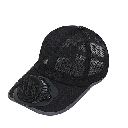 2026 Pro Outdoor Cooling Hat – Solar + USB Dual-Powered Fan Cap (Gray)