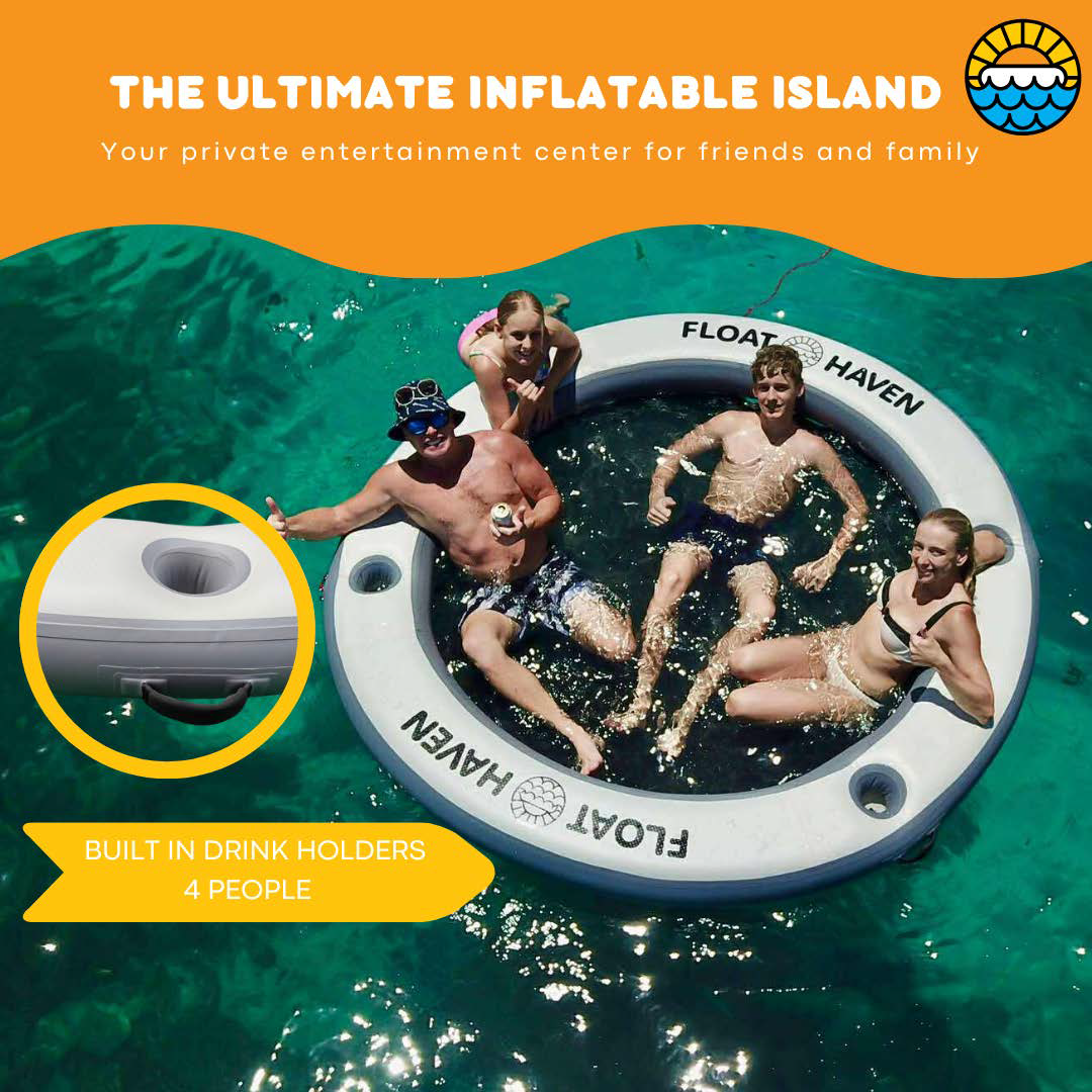 Sea Pool 2.4M Floating Island + Shade Haven Bundle