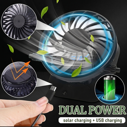 2026 Pro Outdoor Cooling Hat – Solar + USB Dual-Powered Fan Cap (Gray)