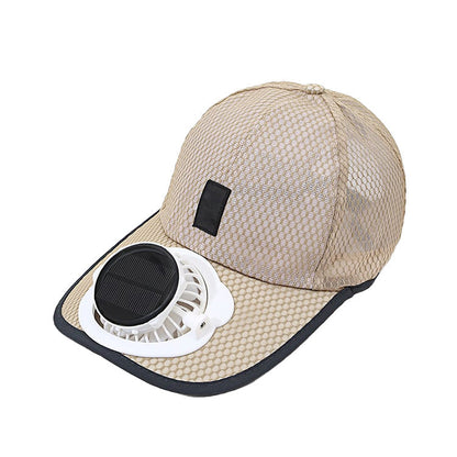 2026 Pro Outdoor Cooling Hat – Solar + USB Dual-Powered Fan Cap (Gray)
