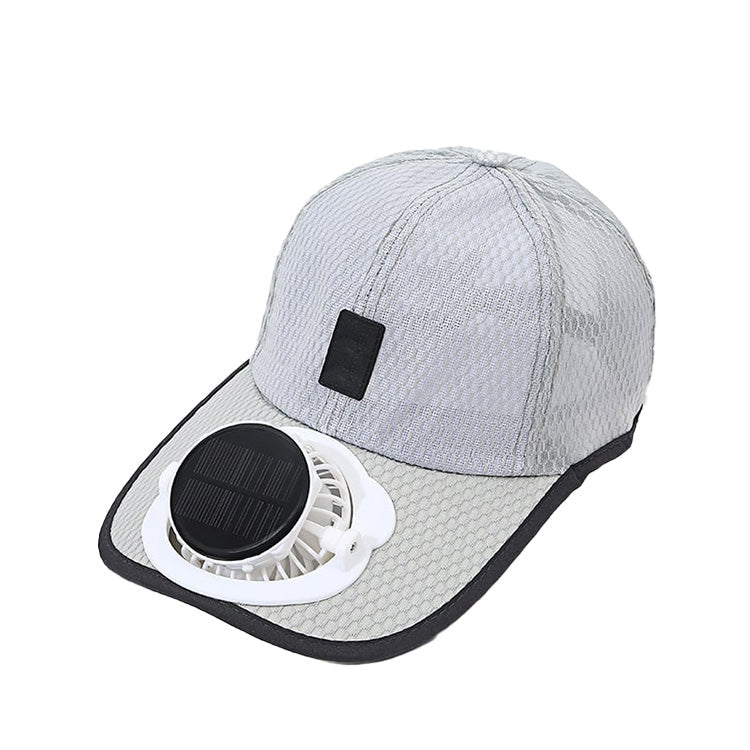 2026 Pro Outdoor Cooling Hat – Solar + USB Dual-Powered Fan Cap (Gray)