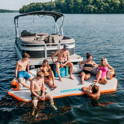 REEF DECK | Inflatable Swim Platform & Lounger | Connects to Pontoon