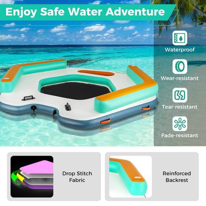 Floating Dock, 8.7FT x 8.7FT Inflatable Dock Platform w/Detachable Ladder