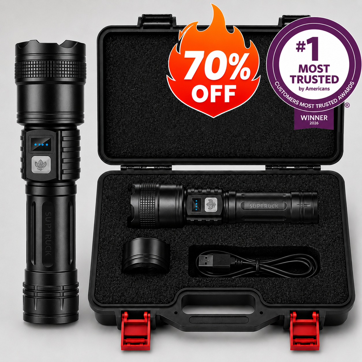 EXCLUSIVE DEAL 70% OFF +🎁 2026 Version Super Bright Ultimate Survival Flashlight |2M+ SOLD🏆80X Brighter Beam|120-Hour Battery |Advanced COB LEDs